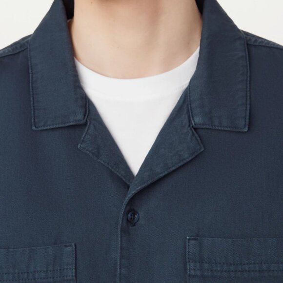 🌙 Frank and Oak Pocket Camp Collar Shirt – Midnight Navy, Men’s Medium (NWT) - Picture 3 of 8